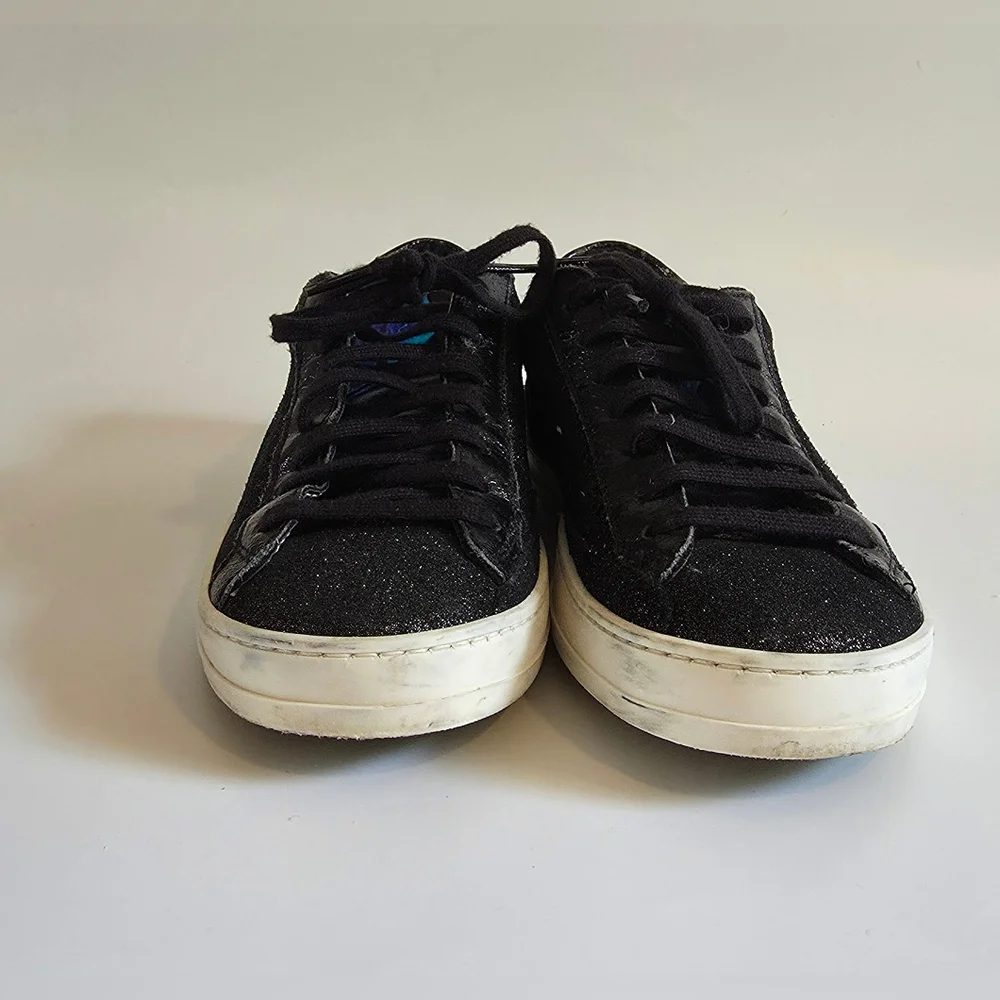 P448 John Black Glitter Sneakers Size 36